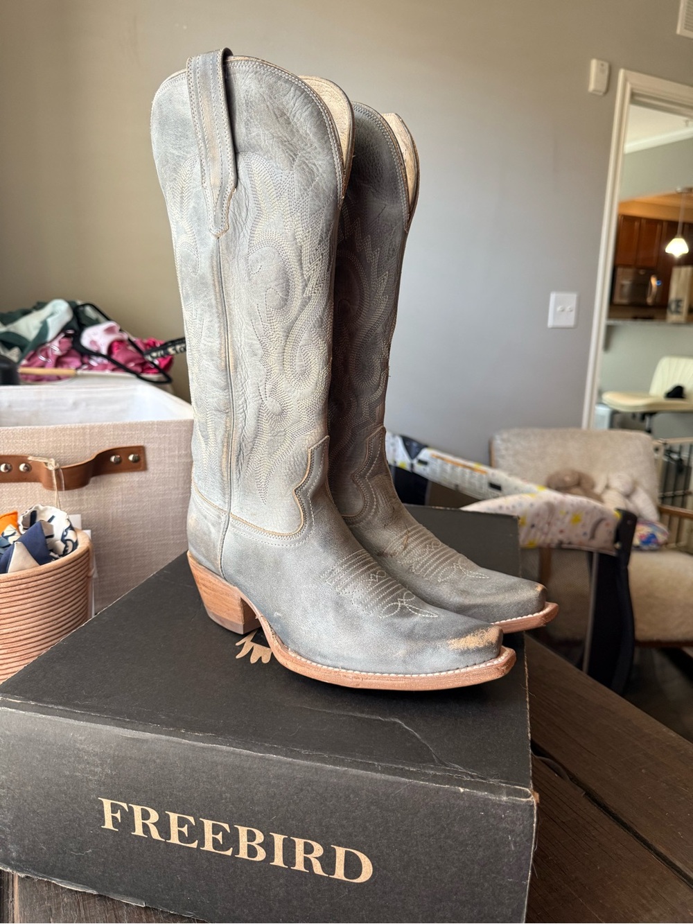 freebird Woodland Western Boots in Ice